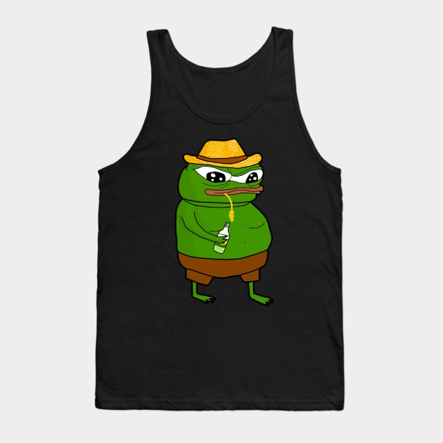 Strawhat Pepe Tank Top by Lean Mean Meme Machine